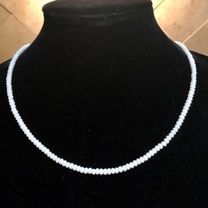 Delicate Faceted White Jade Necklace